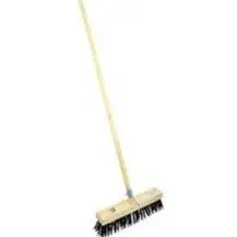 Stiff-Bristle Broom With Ergonomic Wooden Handle – Commercial Grade 1