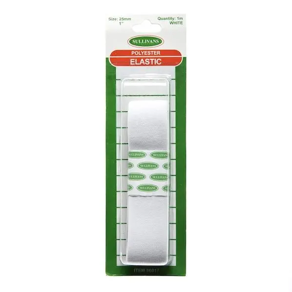 Sullivan'S 25Mm × 1M White Woven Elastic Band 1