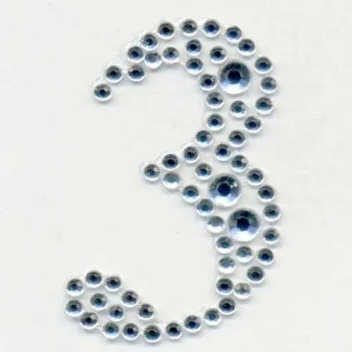 Sullivans 35Mm Adhesive Rhinestone Number '3' Bling Accent 1