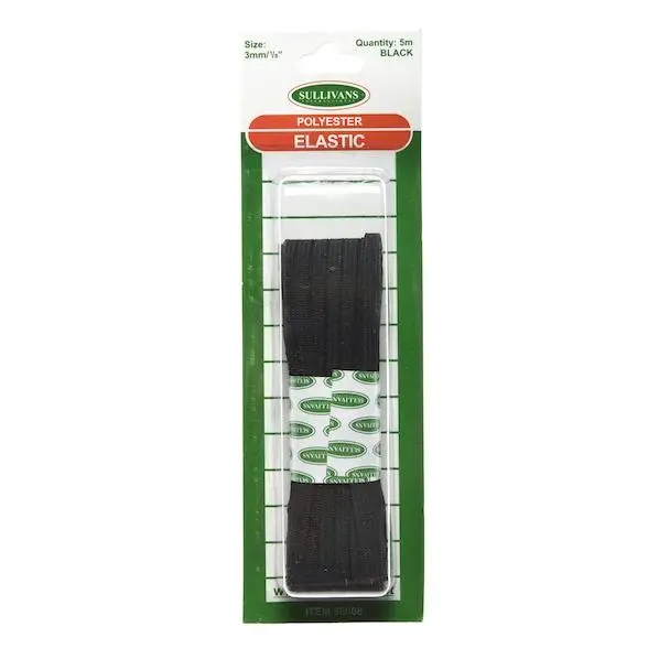 Sullivans 3Mm × 5M Black Knitted Elastic Band 1