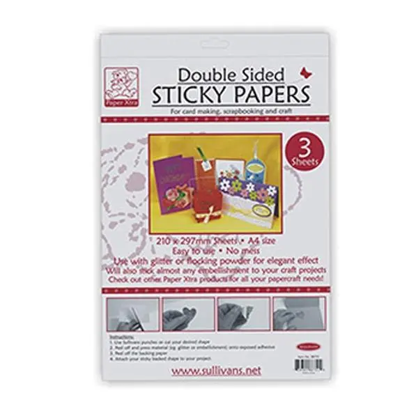 Sullivans A4 Double-Sided Sticky Paper Sheets – 3-Pack 1