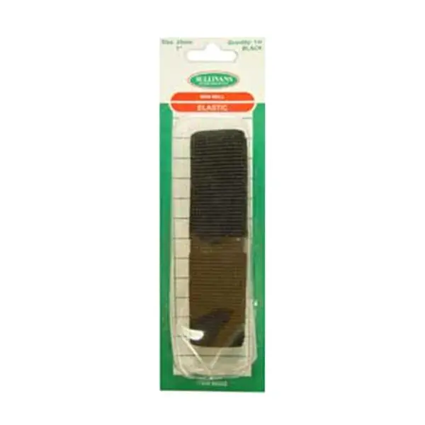 Sullivans Black Non-Roll Ribbed Elastic – 25Mm Width 1
