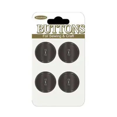 Sullivans Black Round Buttons – 18Mm Diameter, 4-Piece Pack 1