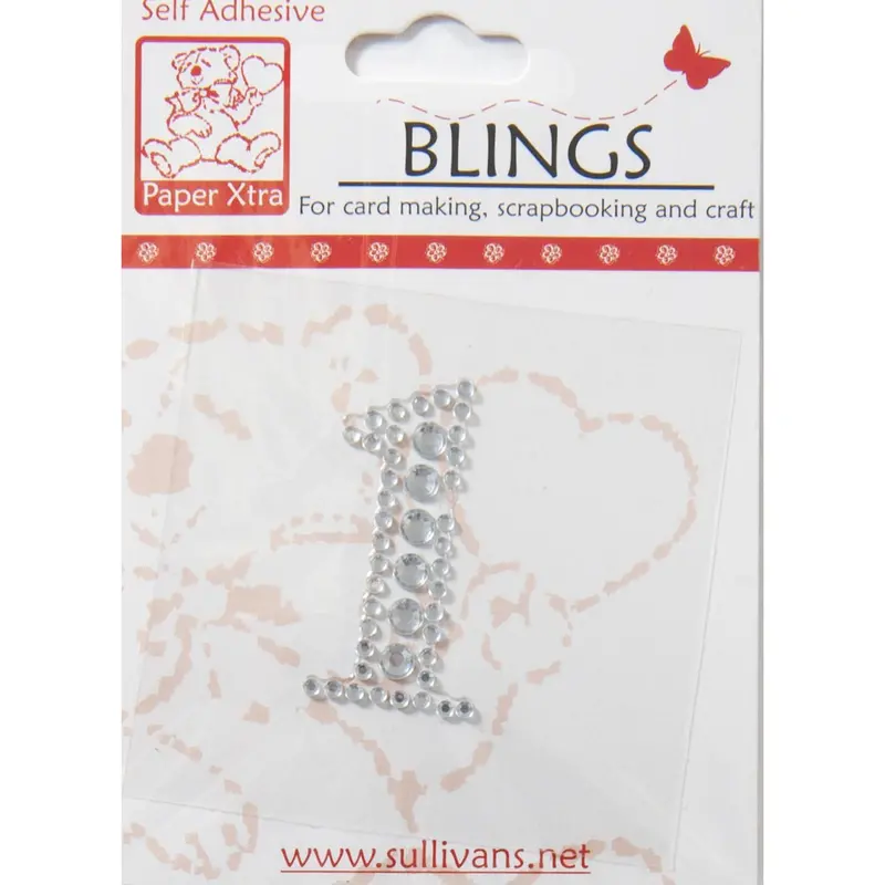 Sullivans Clear Number 1 Rhinestone Blings – Decorative Accent 1