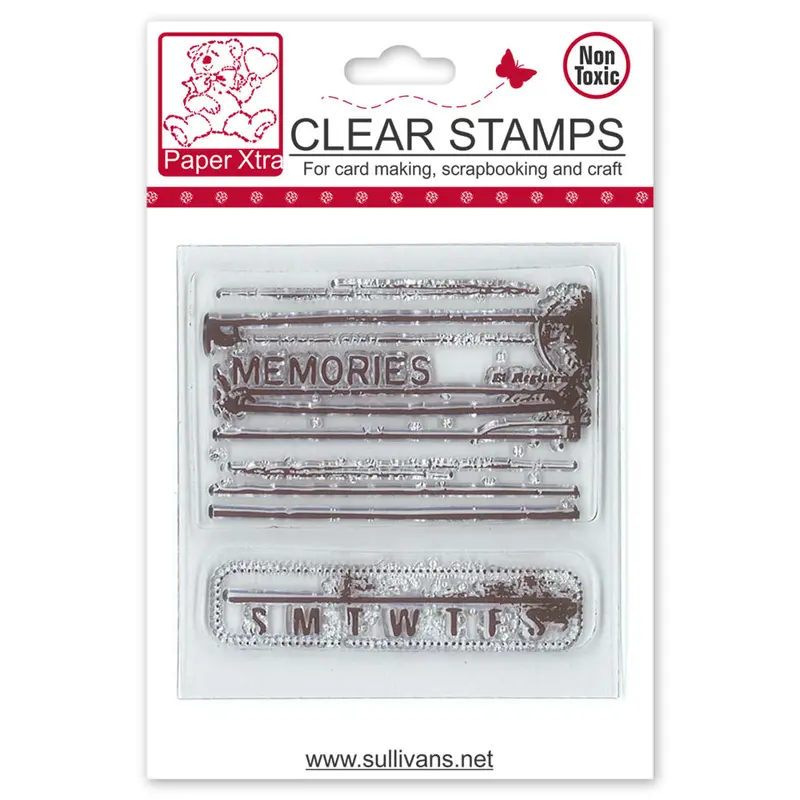 Sullivans Clear Photopolymer Stamp – 'Memories' Sentiment Design 1