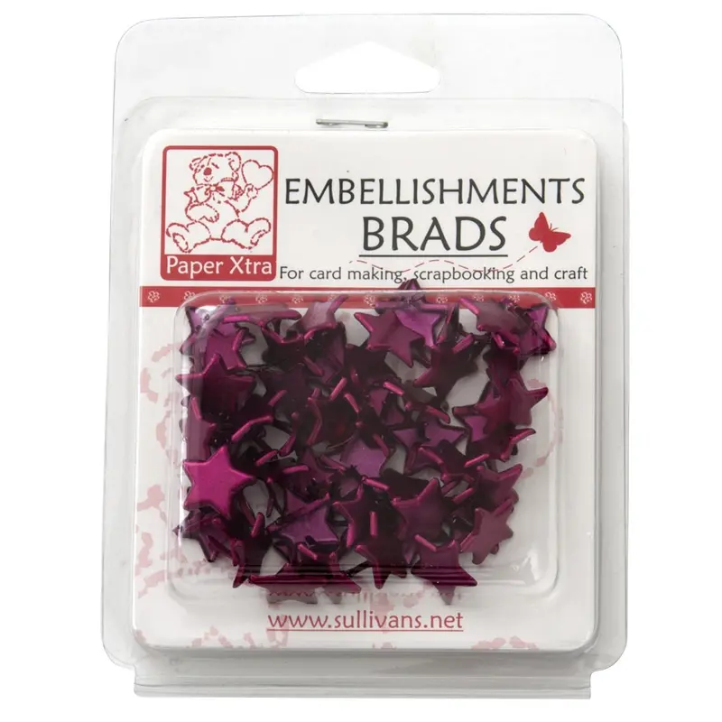 Sullivans Decorative Star Brads – Maroon Finish 1