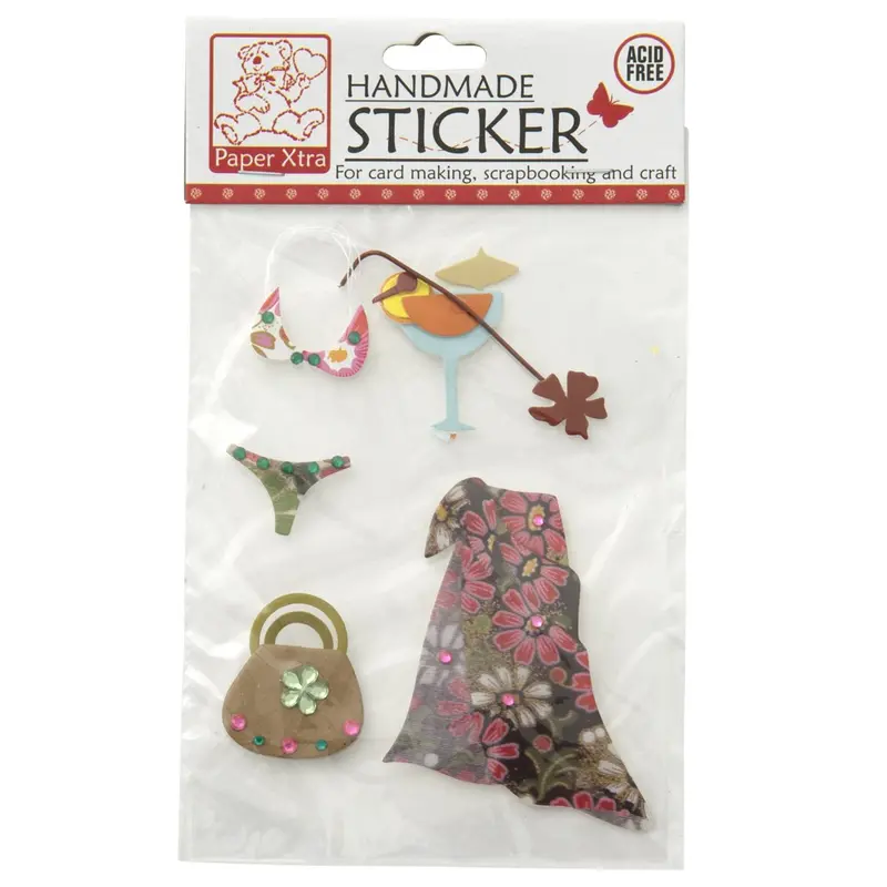 Sullivan'S Handmade Tropical-Themed Sticker – 'Miss Tropical' Design 1
