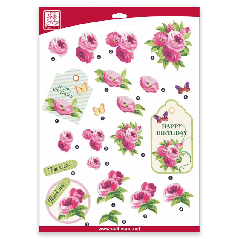 Sullivans Happy Birthday Decoupage Sheet – 210 Mm × 300 Mm Decorative Paper 1
