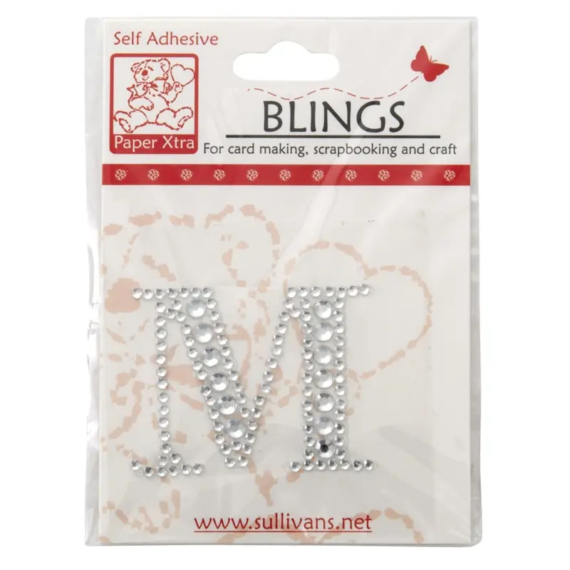 Sullivans Letter 'M' Rhinestone Bling Embellishment 1