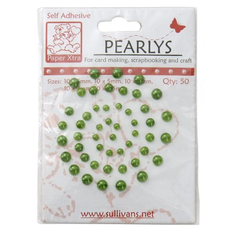 Sullivans Light Green Self-Adhesive Pearls – Pack Of 50 1