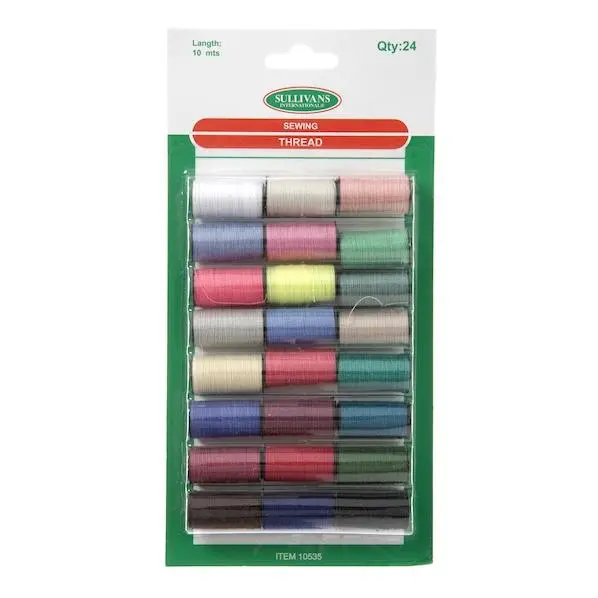 Sullivans Polyester Thread Variety Kit – 24-Color Assortment 1