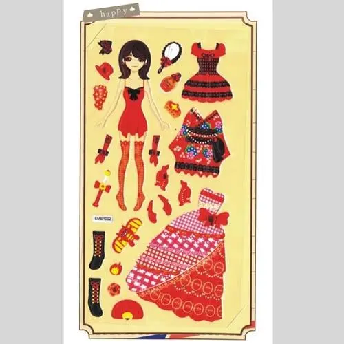 Sullivans Princess-Themed Sticker Pack – Red Kimono Design 1