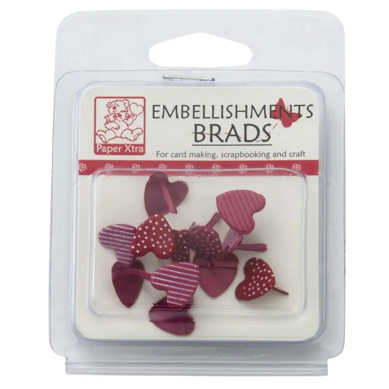 Sullivans Red Heart-Printed Embellishment Brads – Decorative Paper-Craft Fasteners 1
