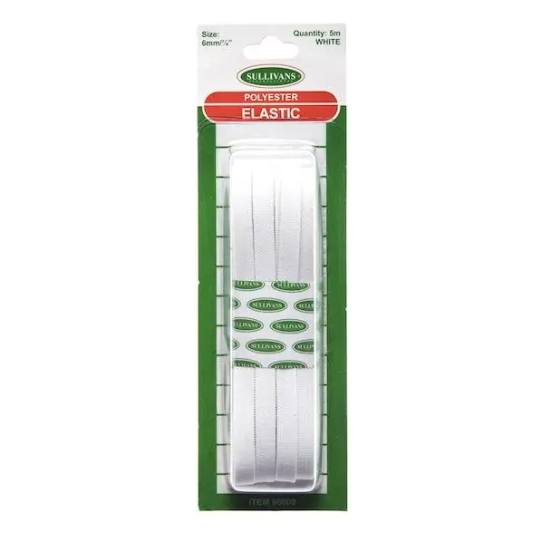 Sullivan'S White Knitted Elastic Band, 6 Mm Width × 5 M Length 1