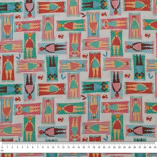 Sunbakers Summer Print Cotton Fabric – 112Cm Width, Vibrant Seasonal Design 1