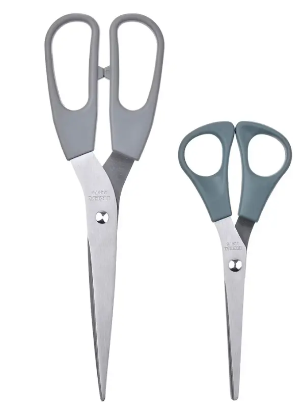Svärdfisk Premium Stainless Steel Scissors – Dual-Tone Grey And Turquoise Set Of 2 1