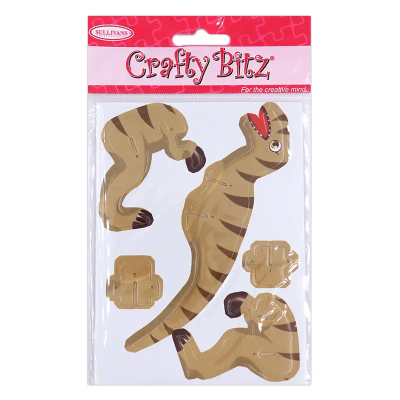 Tan Mini 3D Tyrannosaurus Puzzle – Detailed Dinosaur Assembly Kit 1