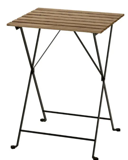 Tarno Outdoor Folding Table – Black & Light Brown Finish, 55X54 Cm 1