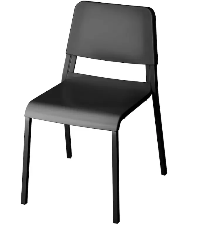 Teodores Fabric Dining Chair – Black Upholstered Seat With Natural Wood Frame 1