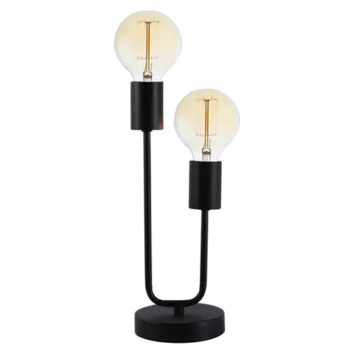 Tl652 Dual-Pack E27 Table Lamps – Industrial Matte Black Design 1