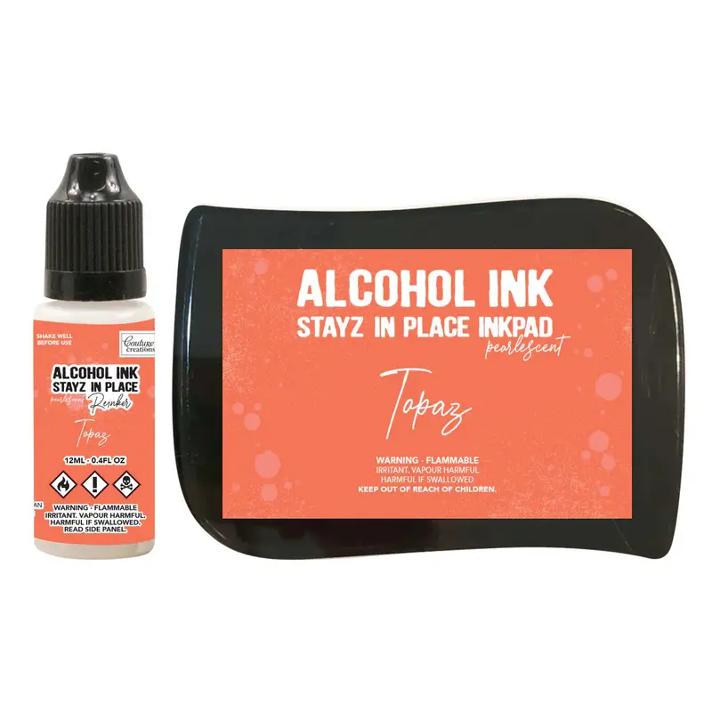 Topaz Pearlescent Alcohol Ink Reinker – 12Ml Stayz-In-Place Pad Refill 1