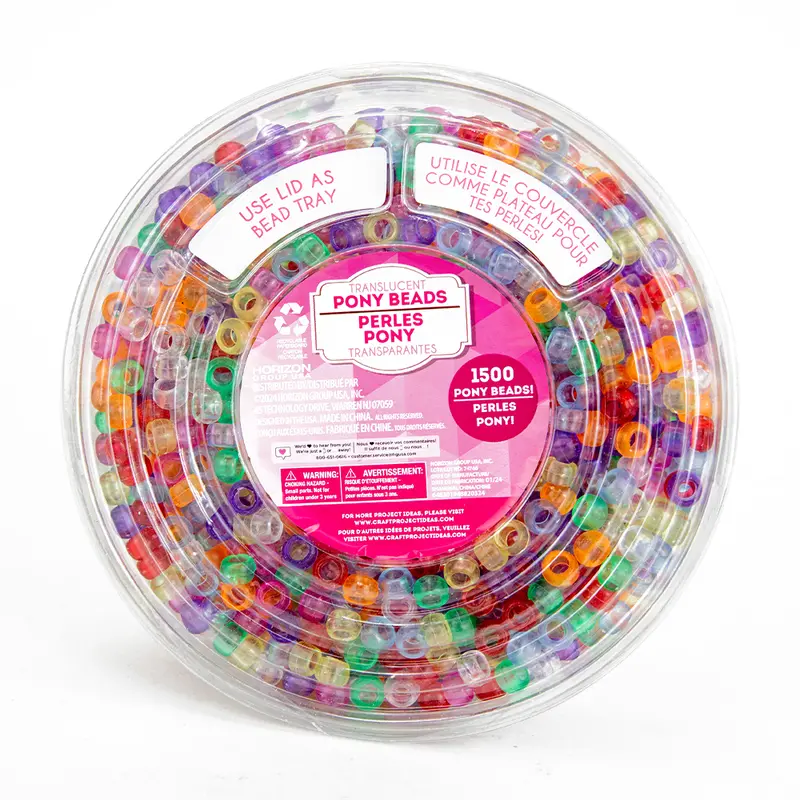 Translucent Pony Bead Bulk Set – 1500 Pieces For Jewelry & Crafts 1