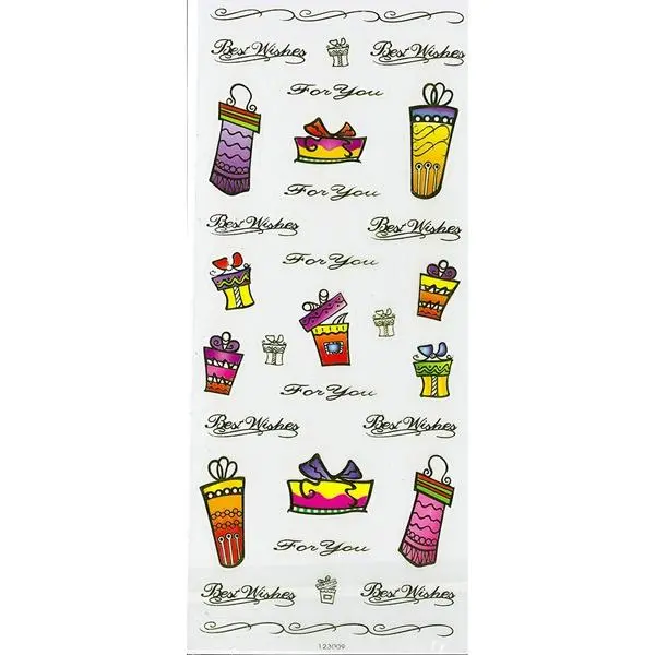 Transparent 'Best Wishes' Gift Sticker – Arbee Decorative Adhesive 1