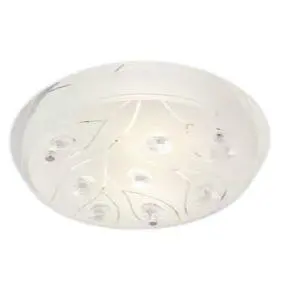 Triple E27 Round Glass Ceiling Light – 60W X 3 Transitional Pendant Fixture 1