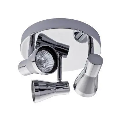 Triple Gu10 Chrome Ceiling Spotlight – Adjustable 3-Head Recessed Or Surface Light 1