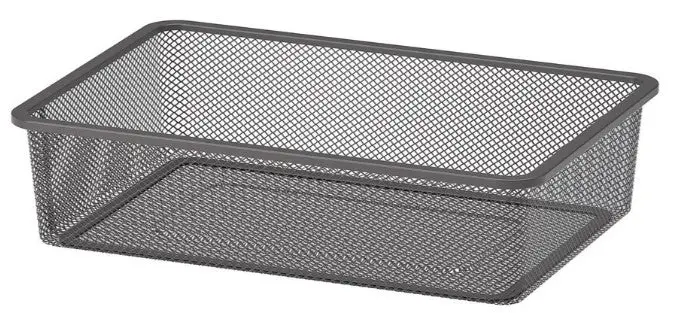 Trofast Low Dark Grey Mesh Storage Box – 42X30X10 Cm 1