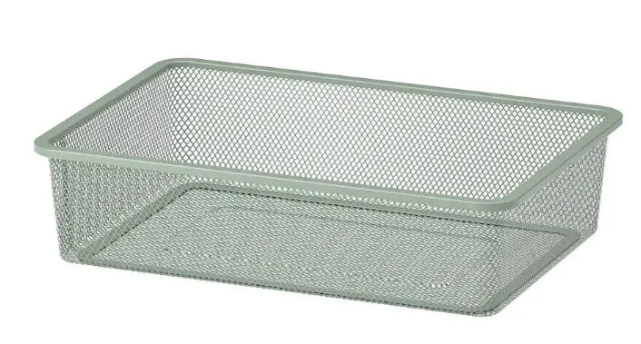 Trofast Low Light Green-Grey Mesh Storage Box – 42X30X10 Cm 1