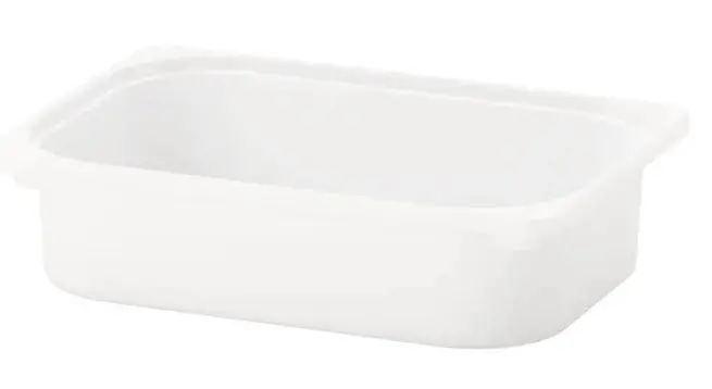 Trofast Small Storage Bin – Stackable White Plastic Box, 42 X 30 X 10 Cm 1
