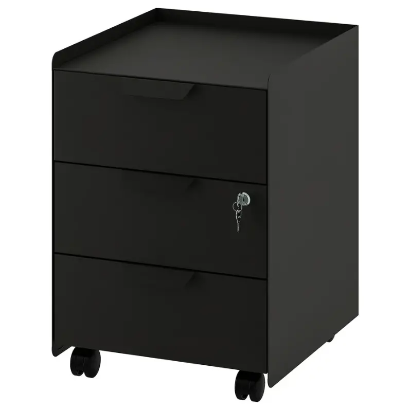 Trotten Anthracite Mobile Drawer Unit – 3-Drawer Storage On Casters 1