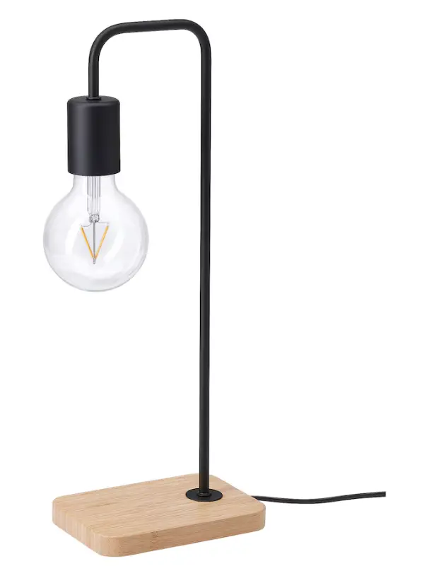 Tvarhand Bamboo And Black Table Lamp With Natural Texture 1