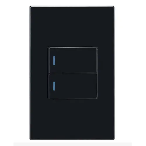 Two-Gang 2-Way Contemporary Black Wall Switch – Res52 1