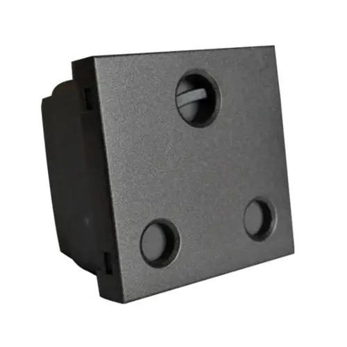 Unswitched 16A Rsa Round-Pin Single Socket – Black Finish 1