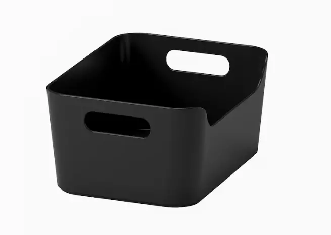 Uppdatera Storage Box – Anthracite Grey Rectangular Organizer, 24X17 Cm 1