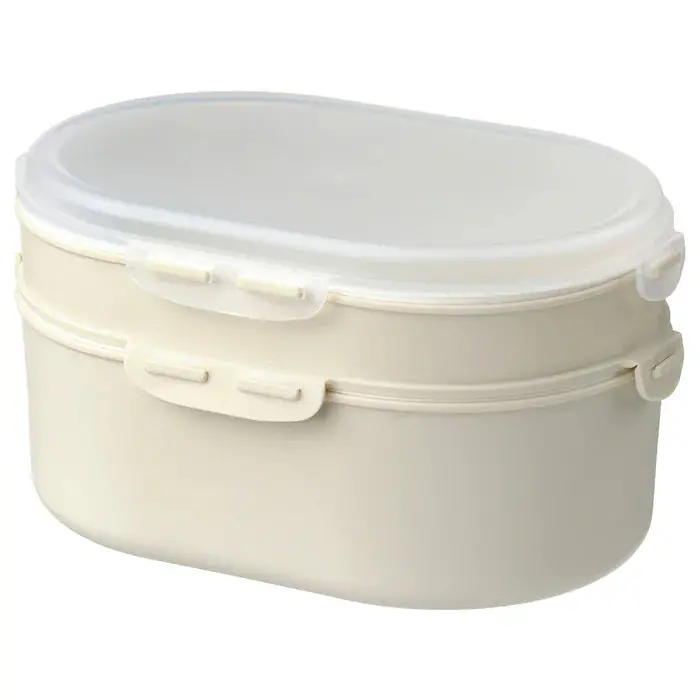 Utbjuda Stackable Dry Food Container – Light Grey-Beige Lunch Box Set 1