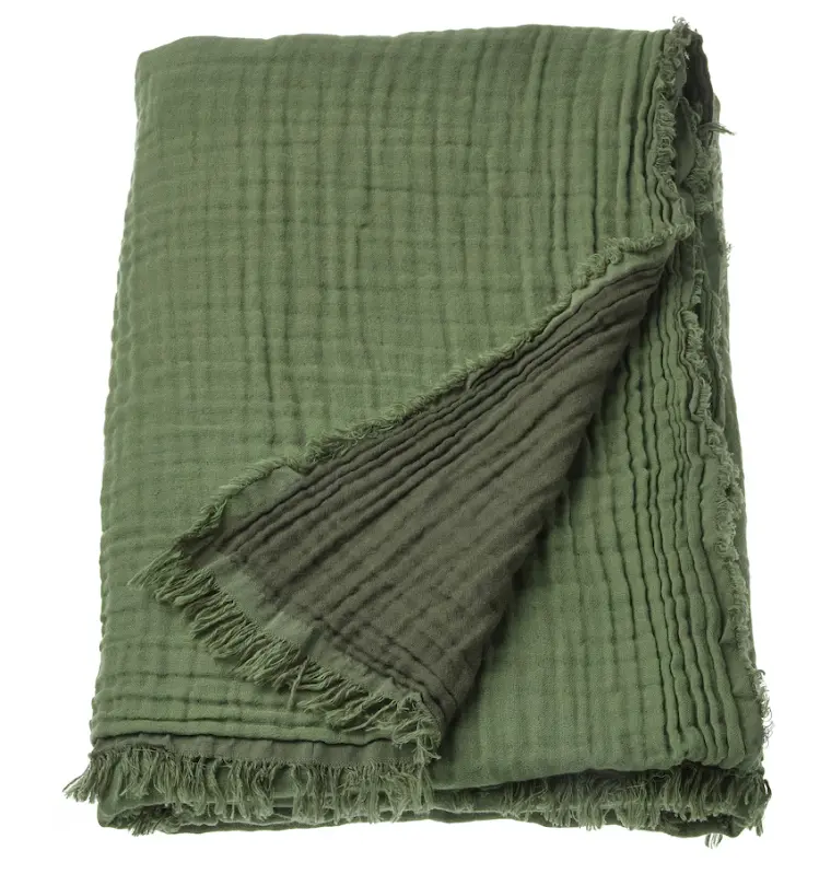 Vallkrassing Grey-Green Lightweight Throw Blanket – 150X200 Cm 1
