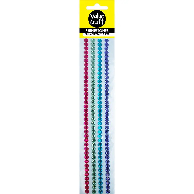 Value Craft 8Mm Multi-Color Rhinestone Strip Sticker 1