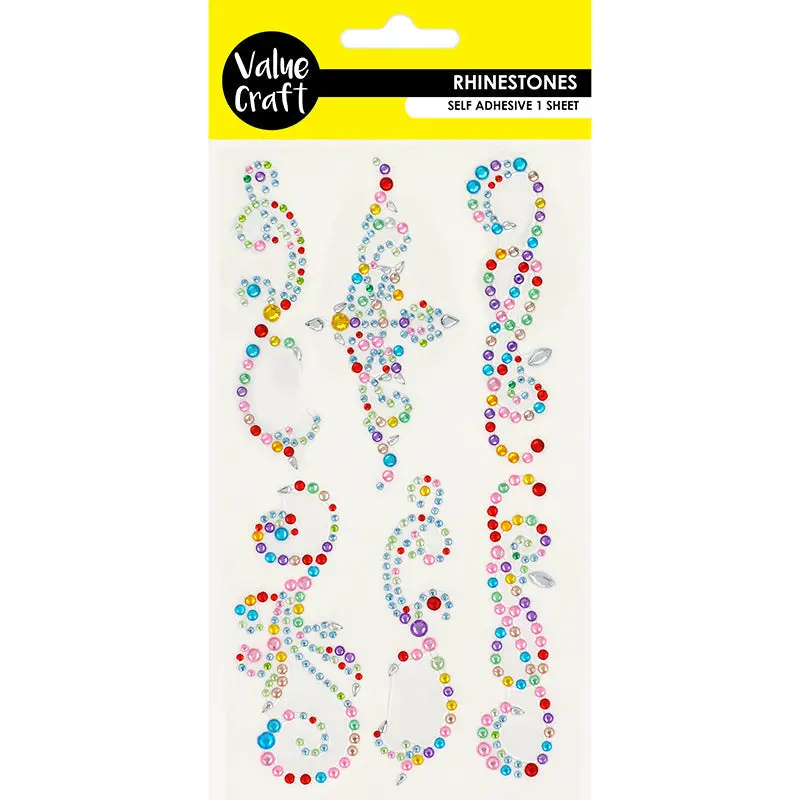 Value Craft Gold Flourish Rhinestone Sticker Sheet 1