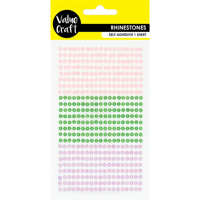Value Craft Pastel Pearl Rhinestone Sticker – 3Mm Round 1