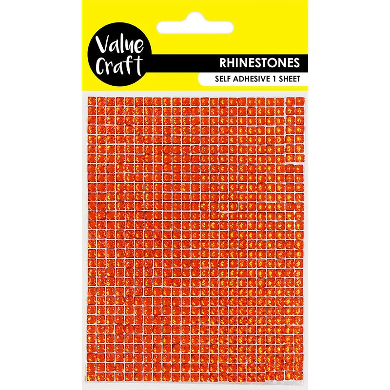 Value Craft Red Self-Adhesive Crystal Rhinestone Bling Sheet 1