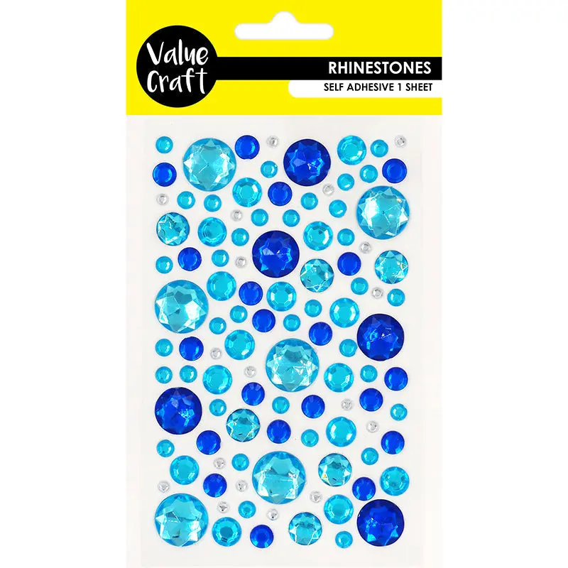Value Craft Royal Blue And Silver Bubble Rhinestone Sticker 1