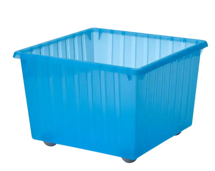 Vessla Mobile Blue Storage Crate With Casters – 39X39 Cm Base 1