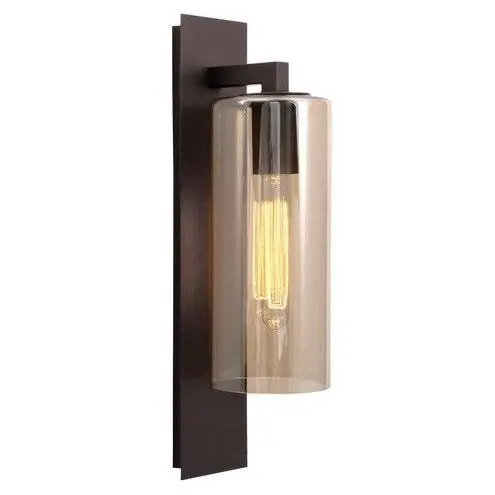 Vintage-Style Downward Metal Lantern – Amber Glass Shade, Coffee Finish (L510) 1