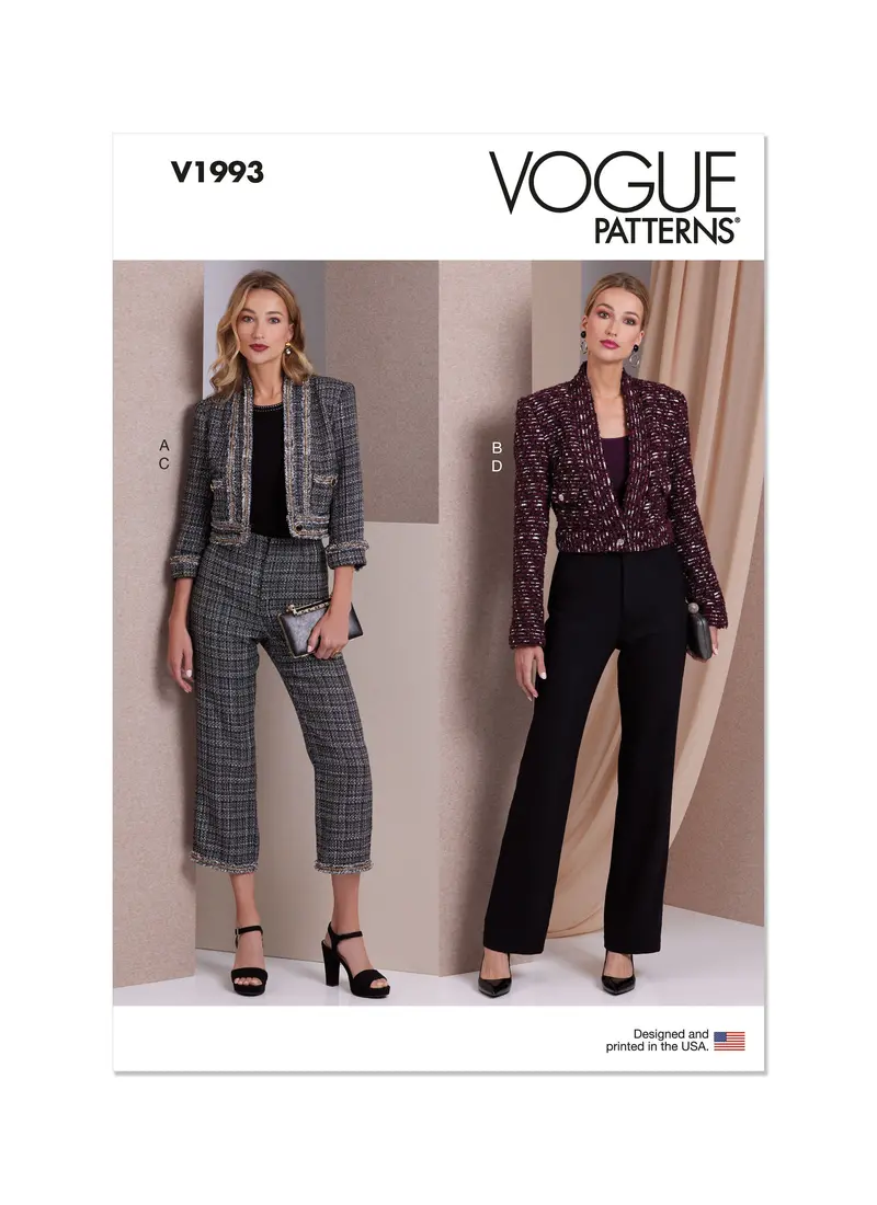 Vogue Sewing Pattern V1993: Coordinated Misses' Jacket And Trousers Ensemble 1