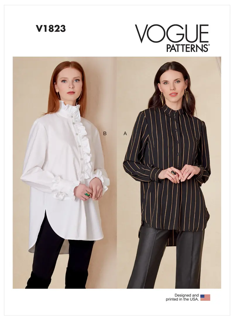 Vogue V1823 Button-Down Shirt Pattern For Misses And Petite Sizes 1