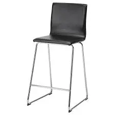 Volfgang Adjustable Bar Stool With Backrest – Chrome Base & Bomstad Black Seat, 67 Cm Height 1