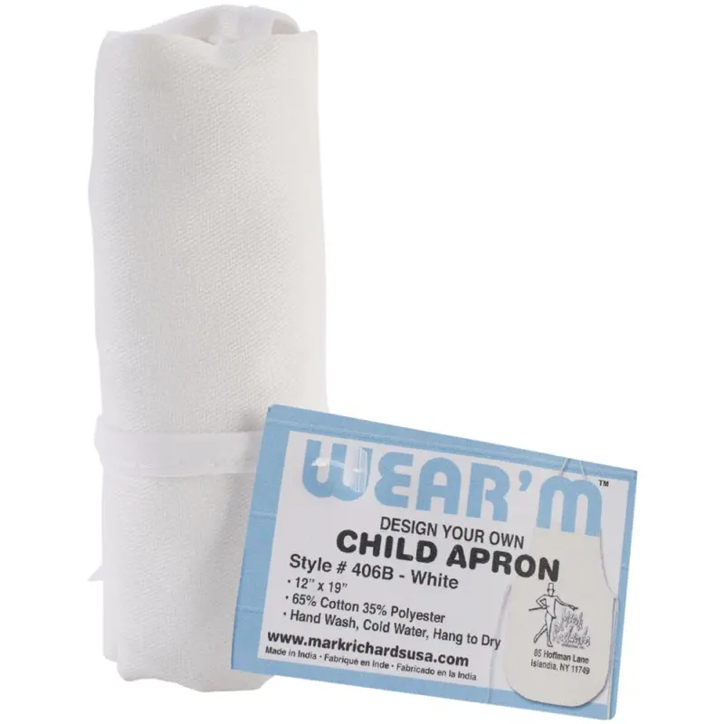 Wear'M Kids’ White Apron – 12 In × 19 In 1